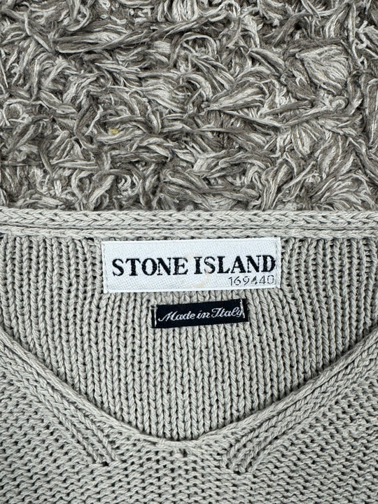 Stone Island maglione in cotone vintage collo a v