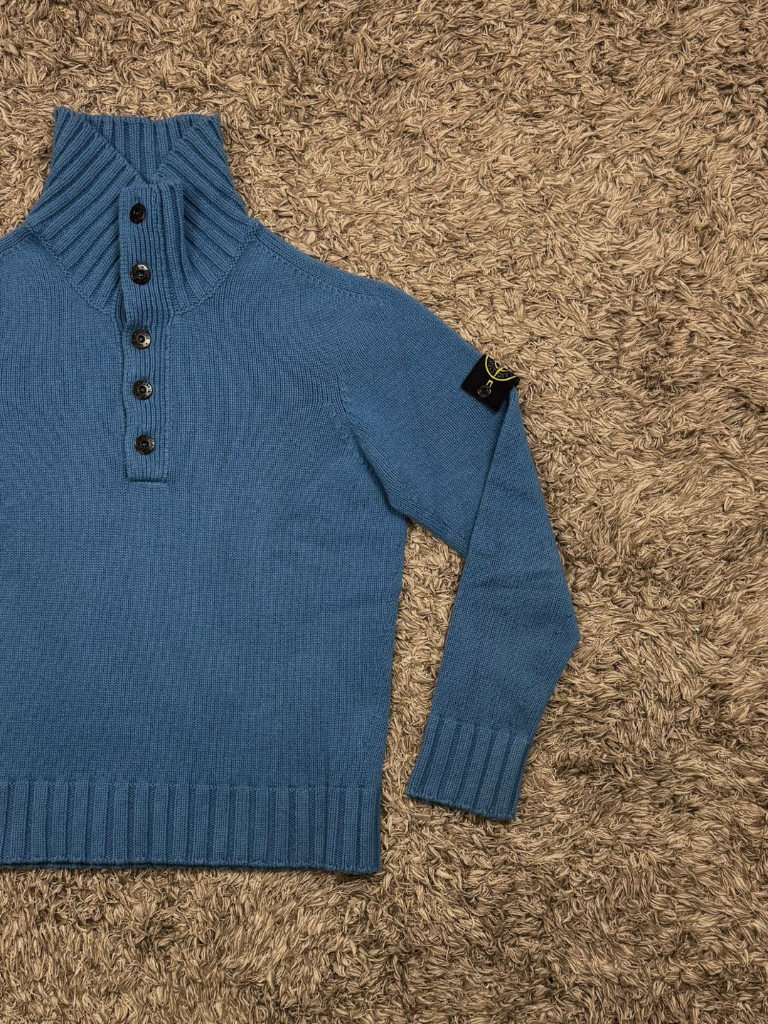 Stone Island maglione half zip con bottoni