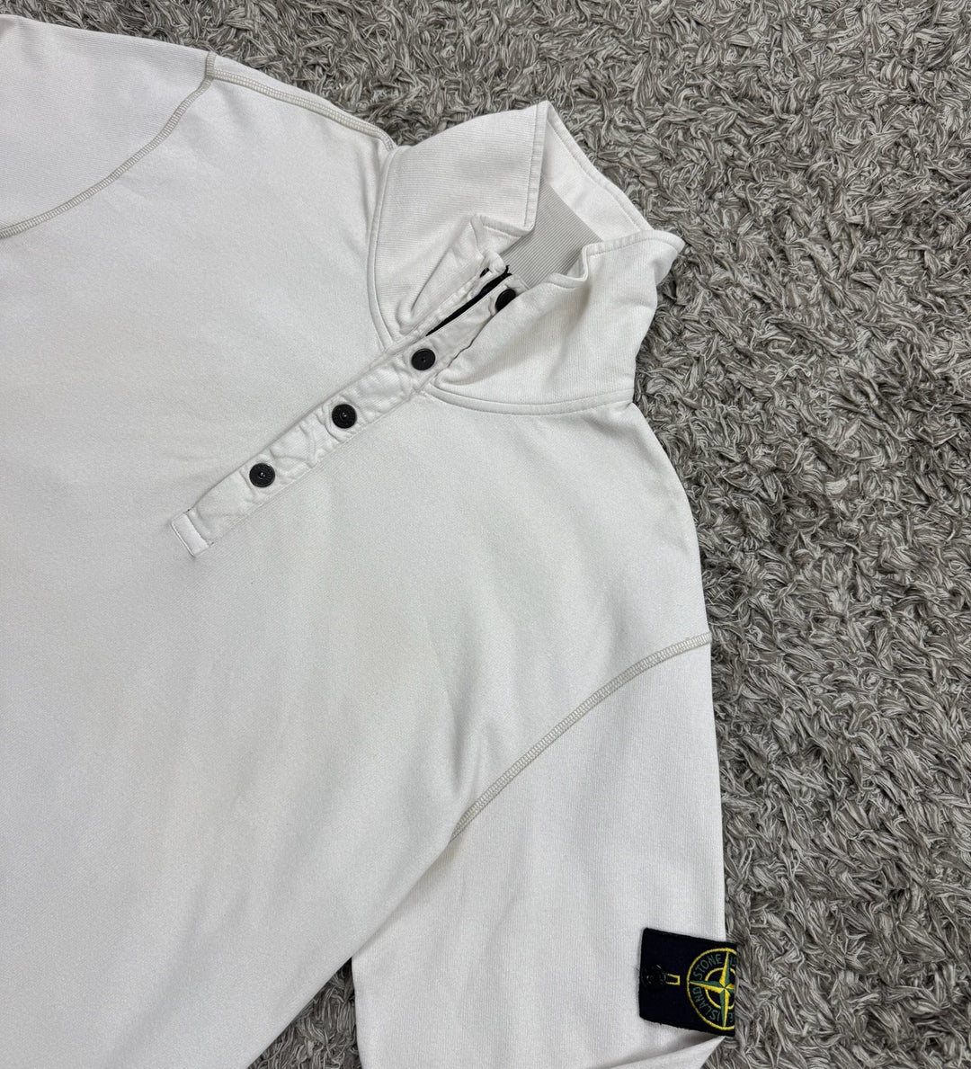 Stone Island felpa half zip con bottoni