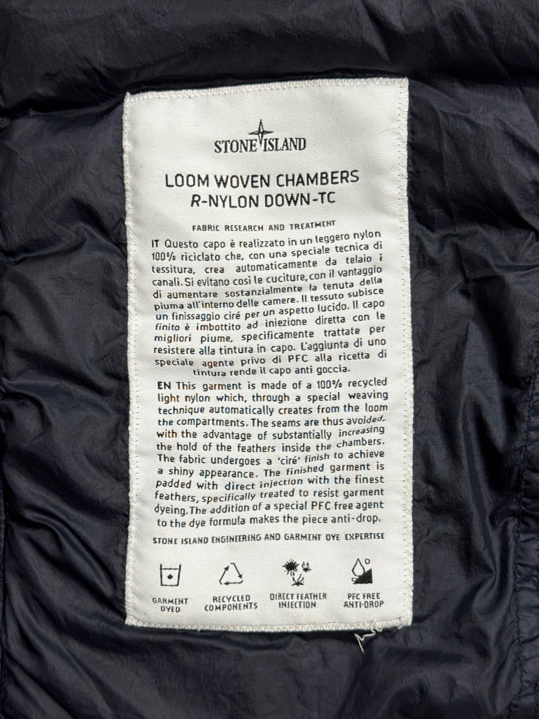 Stone Island Loom Woven Chambers R-Nylon Down-TC