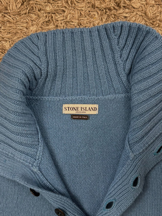 Stone Island maglione half zip con bottoni
