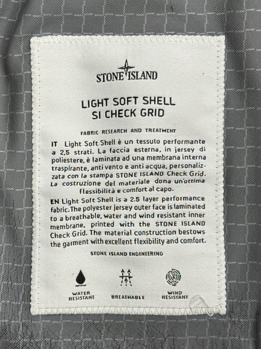 Stone Island Light Soft Shell SI Check Grio
