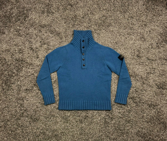 Stone Island maglione half zip con bottoni