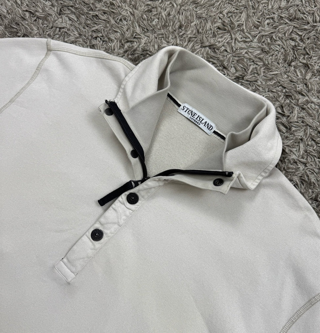 Stone Island felpa half zip con bottoni