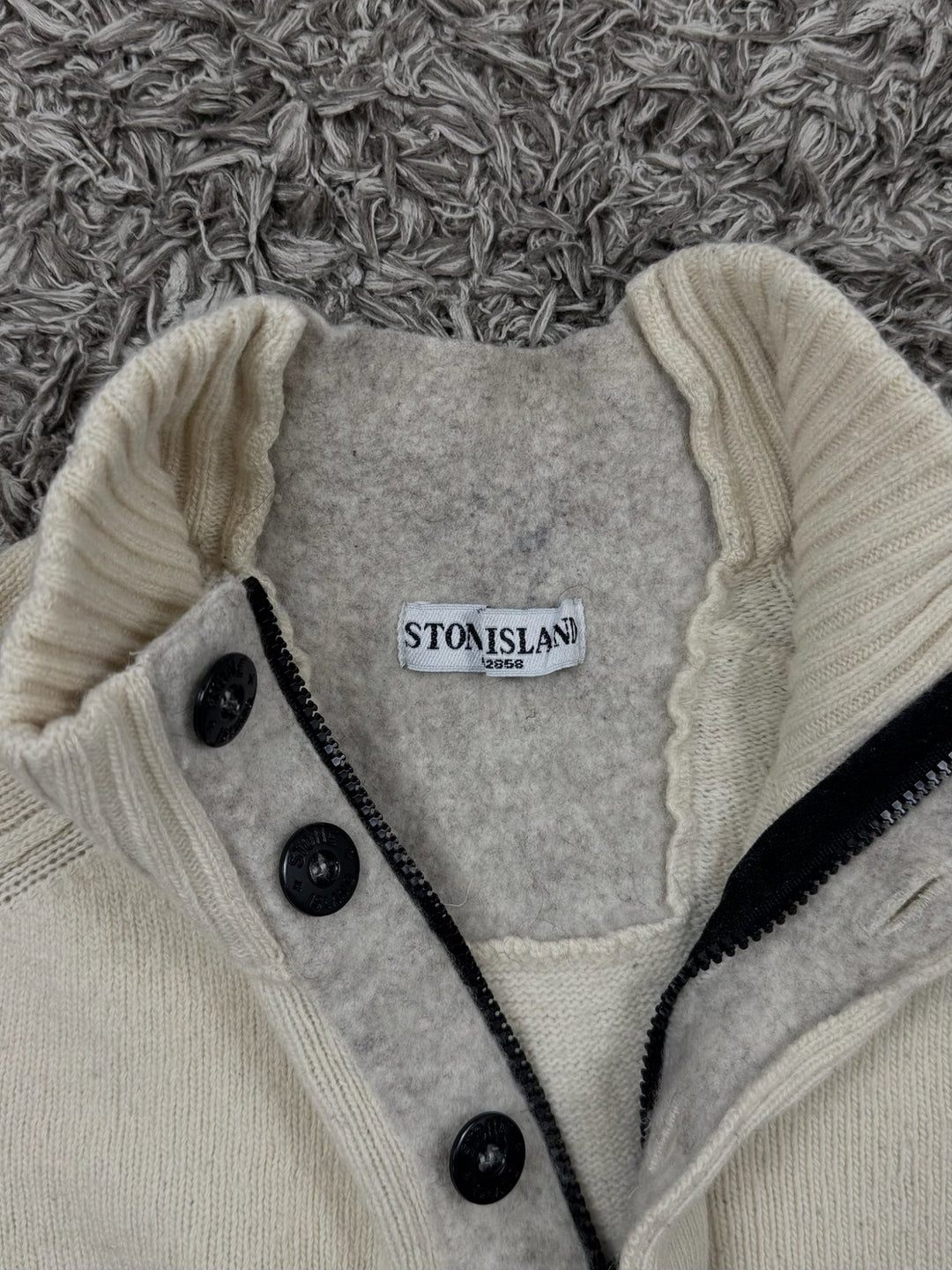 Stone Island maglione half zip in lana