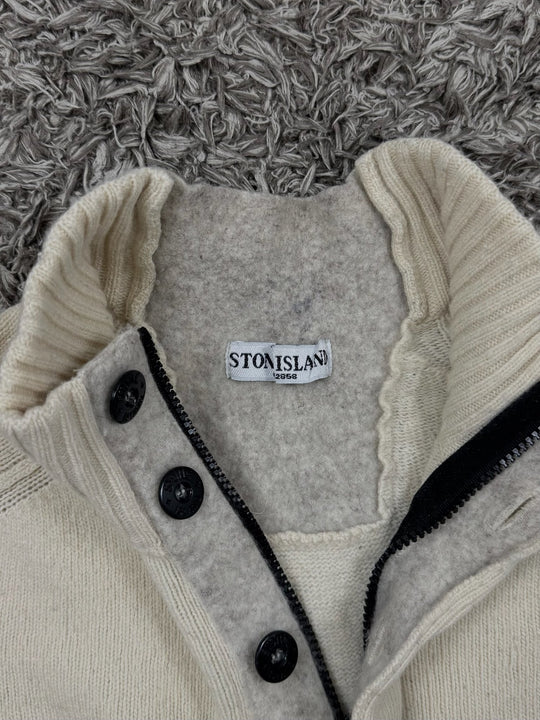 Stone Island maglione half zip in lana