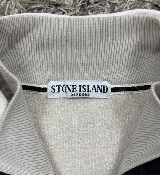 Stone Island felpa half zip con bottoni
