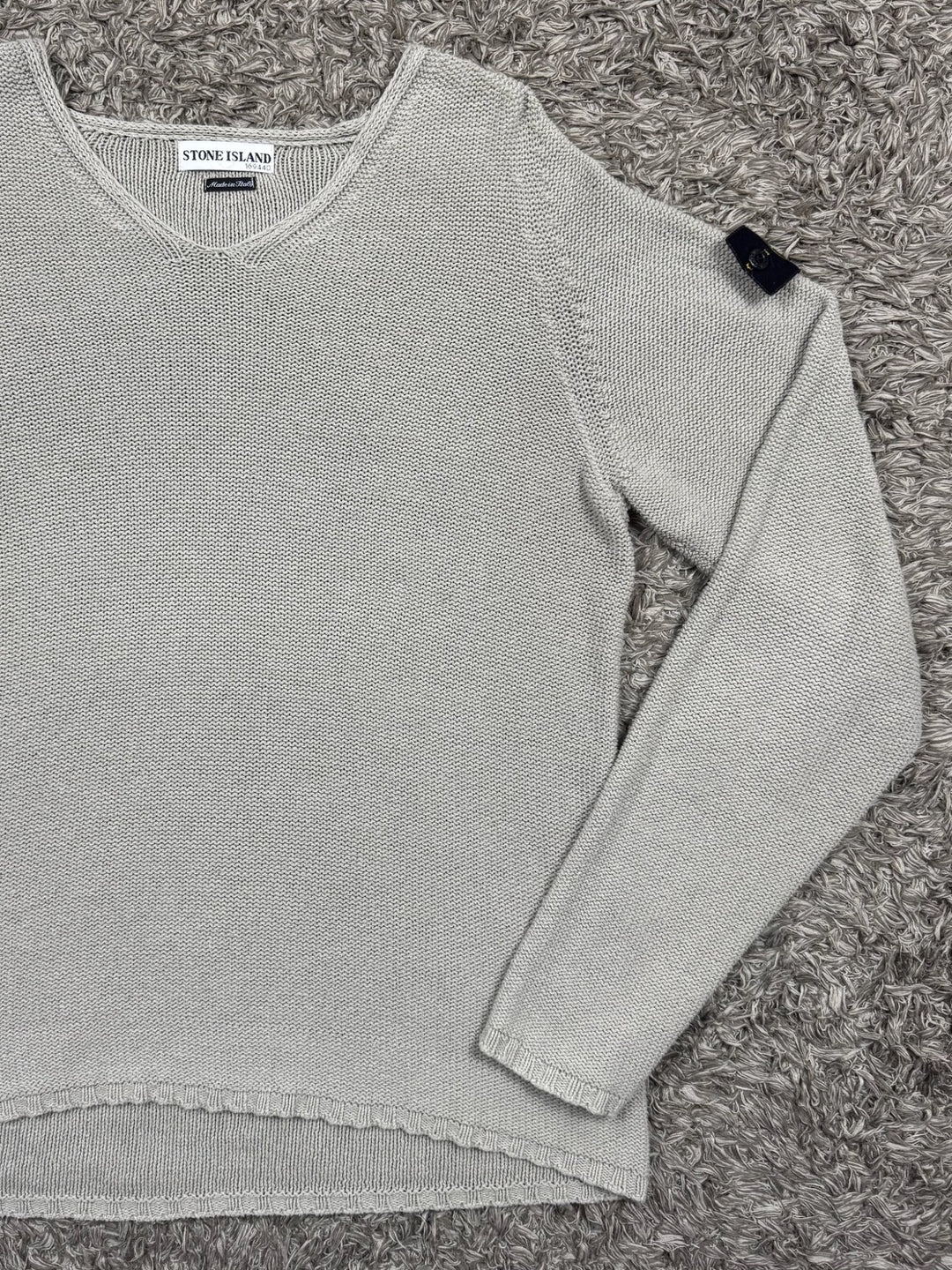 Stone Island maglione in cotone vintage collo a v