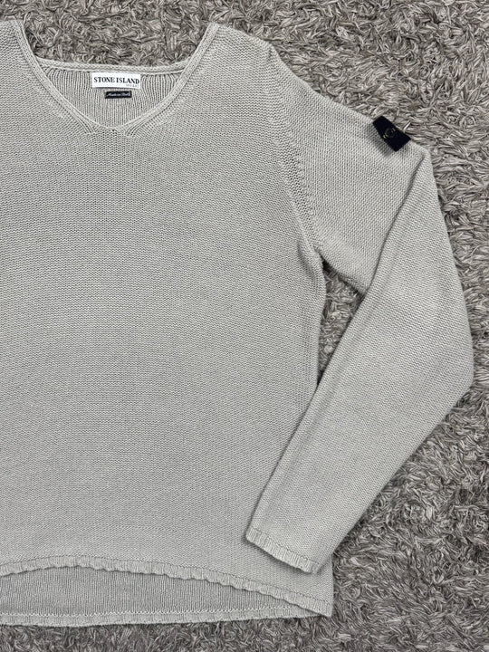 Stone Island maglione in cotone vintage collo a v