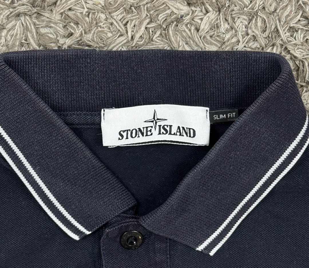 Stone Island Polo Dettagli Bianchi
