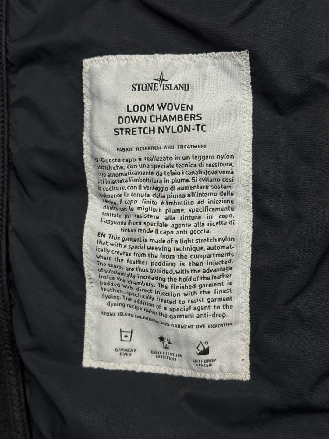 Stone Island Loom Woven Down Chambers Strecht Nylon-Tc
