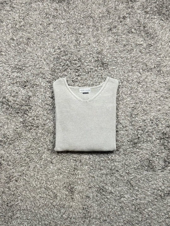 Stone Island maglione in cotone vintage collo a v