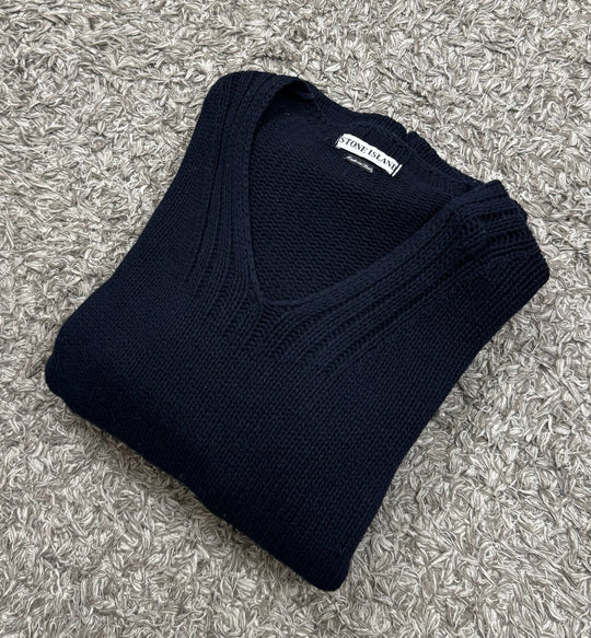 Stone Island maglione in lana collo a v