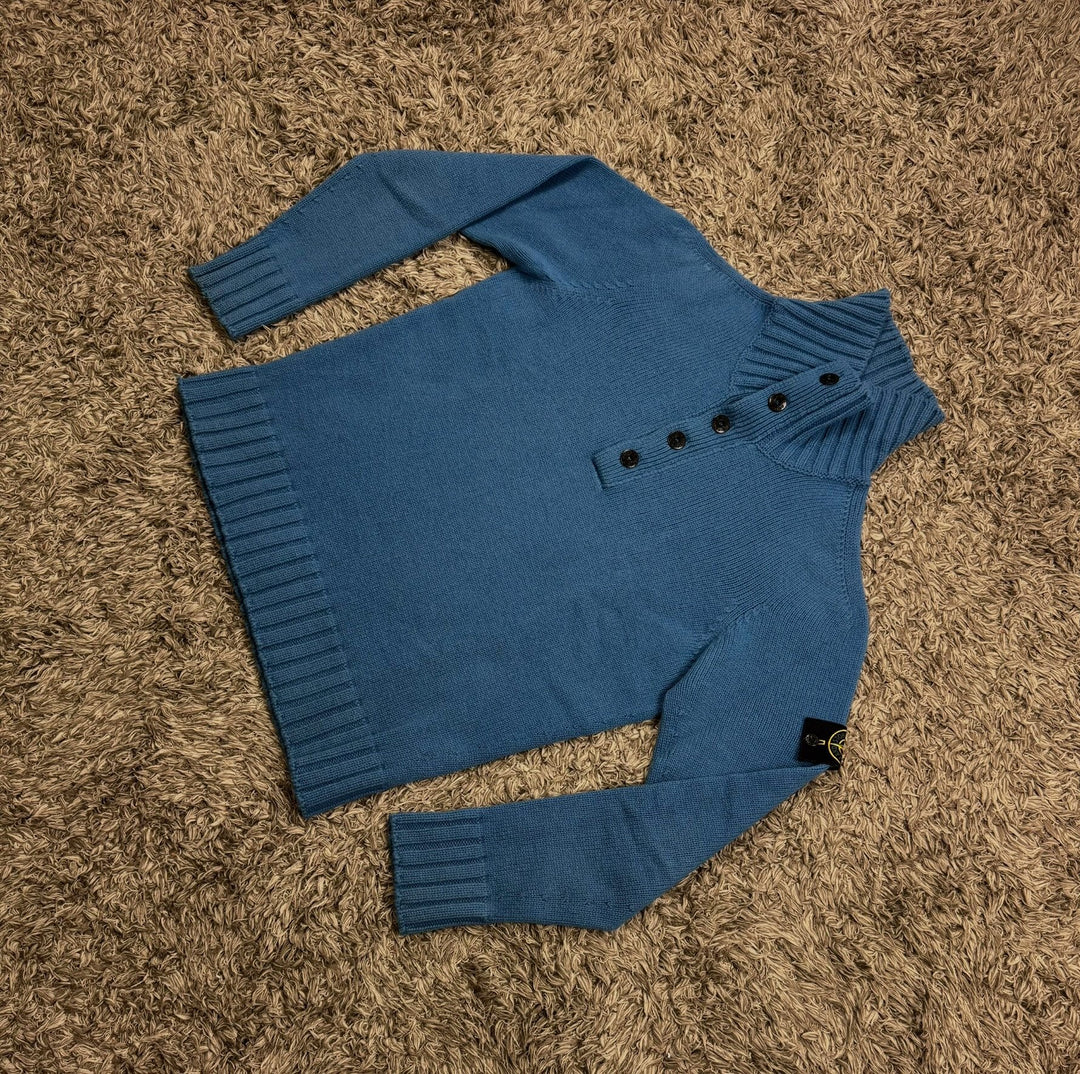 Stone Island maglione half zip con bottoni