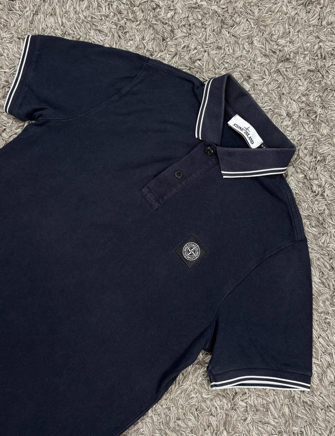 Stone Island Polo Dettagli Bianchi