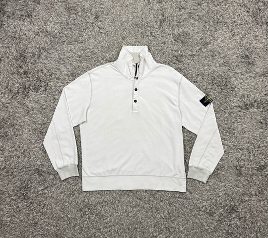 Stone Island felpa half zip con bottoni