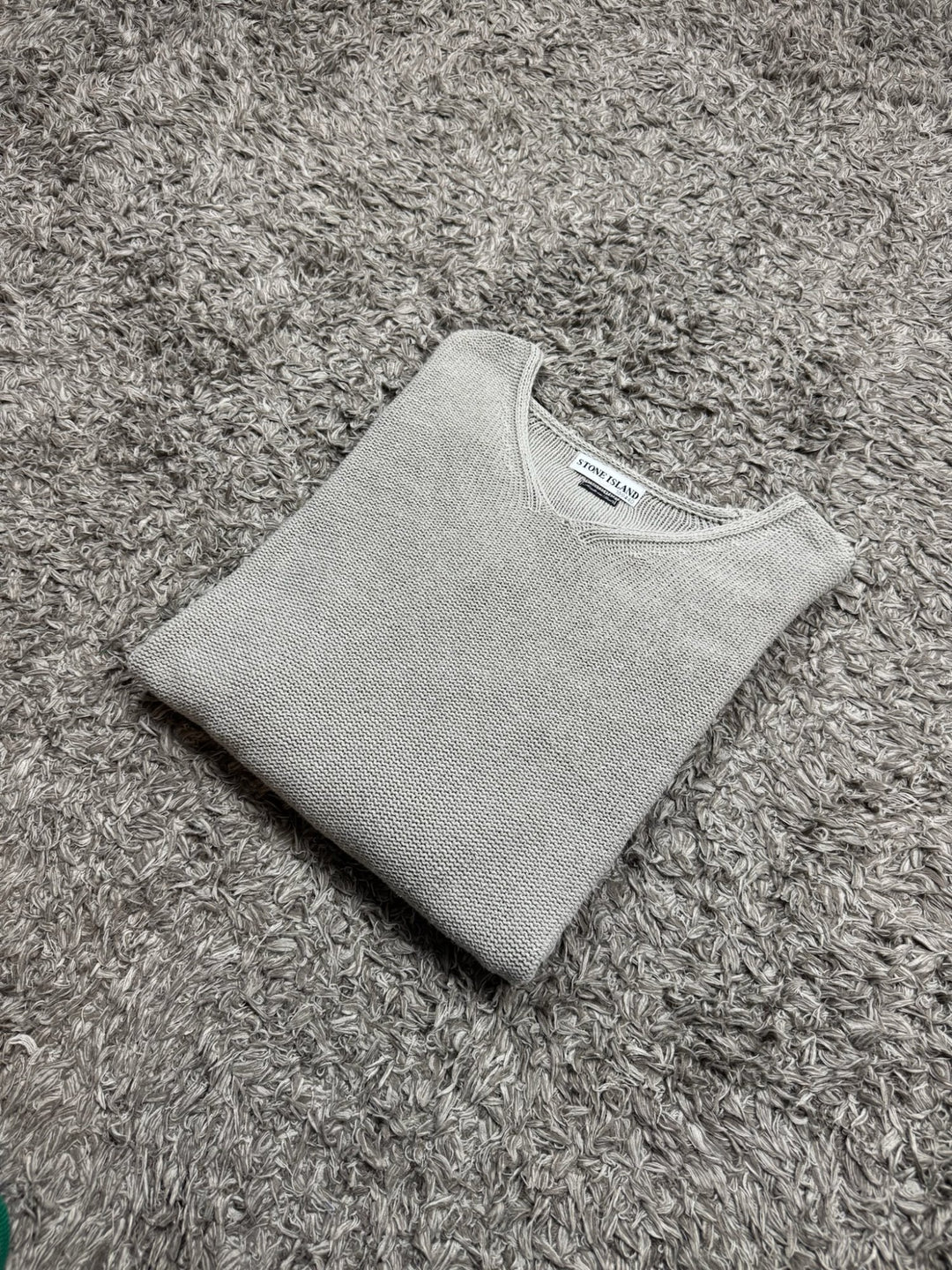 Stone Island maglione in cotone vintage collo a v