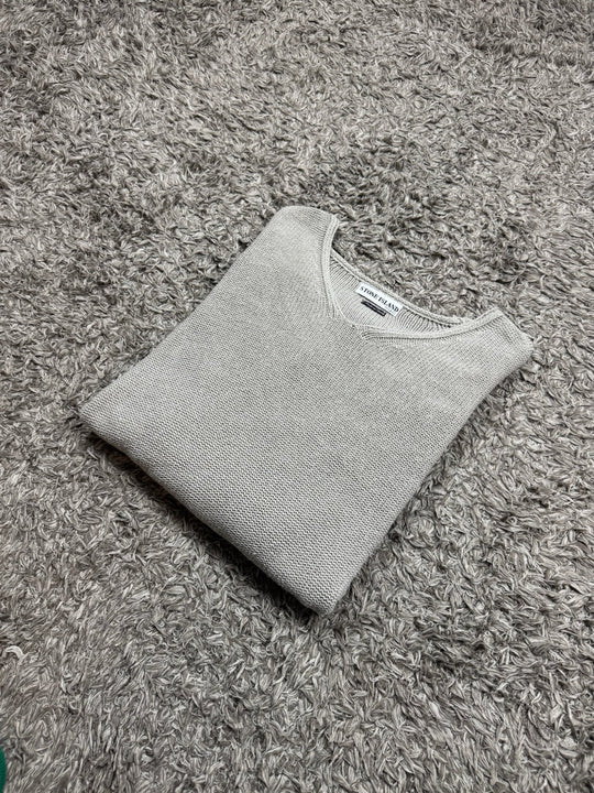 Stone Island maglione in cotone vintage collo a v
