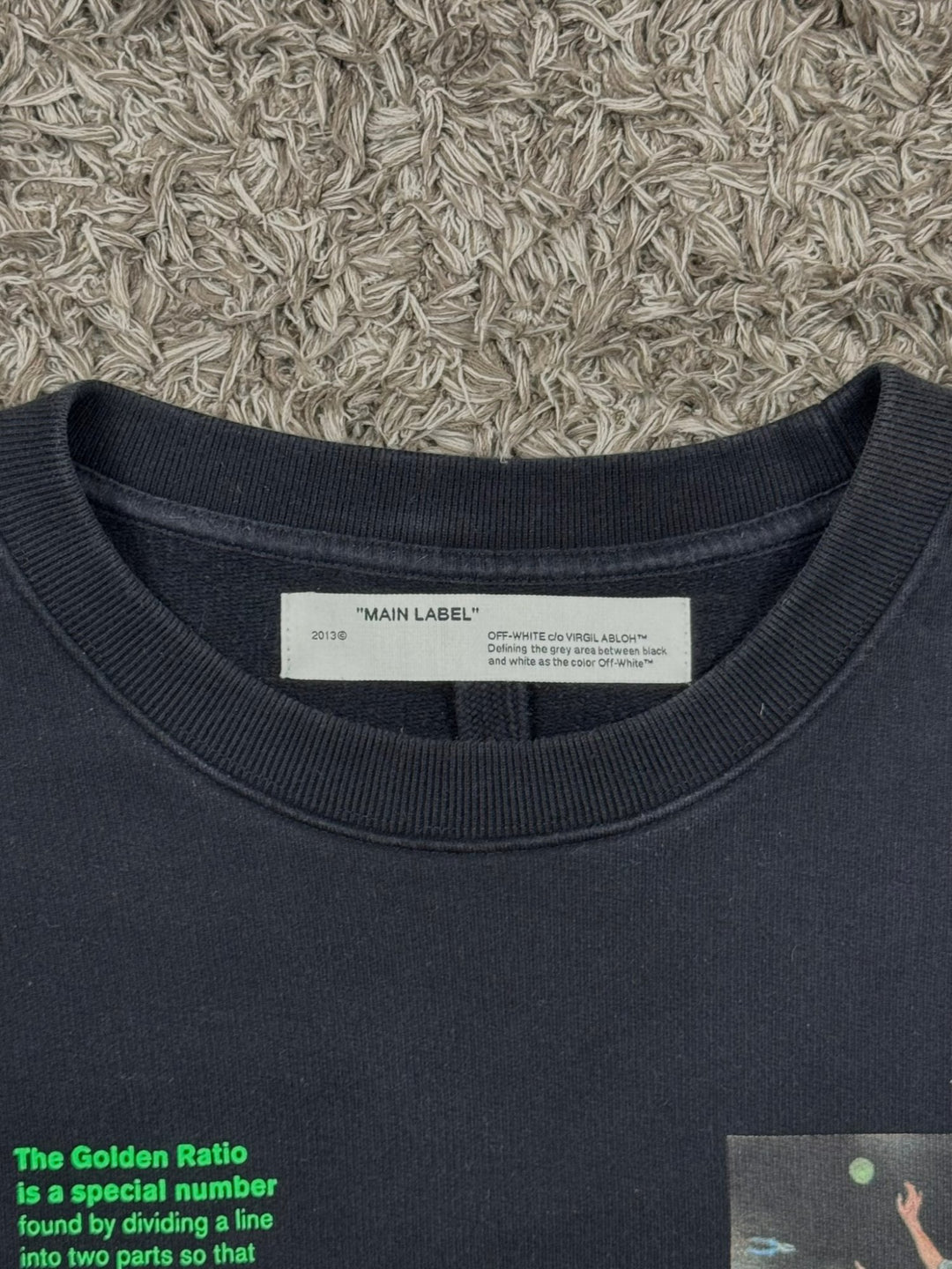 Off White felpa girocollo dettagli verdi